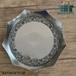 سینی کروم طرح ماهگل | جلوه‌ای اصیل از هنر مس زنجانی - Image 3
